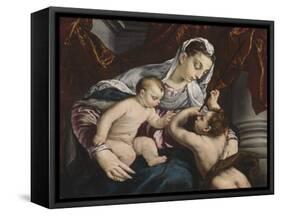 Virgin and Child with the Young Saint John the Baptist, 1560/65-Jacopo Bassano-Framed Stretched Canvas