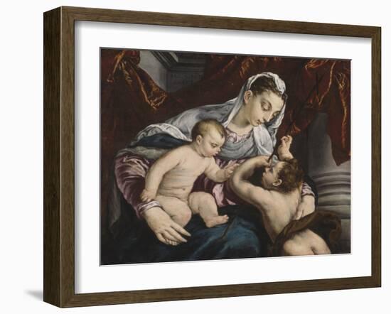Virgin and Child with the Young Saint John the Baptist, 1560/65-Jacopo Bassano-Framed Giclee Print