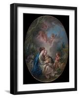 Virgin and Child with the Young Saint John the Baptist and Angels, 1765-Francois Boucher-Framed Giclee Print