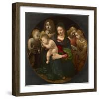 Virgin and Child with the Young Saint John the Baptist, Saint Cecilia, and Angels, C.1505-Piero di Cosimo-Framed Giclee Print