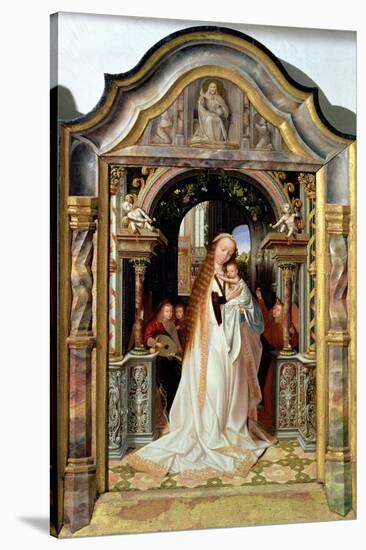 Virgin and Child with Three Angels, Central Panel of a Triptych, circa 1509-Quentin Metsys-Stretched Canvas