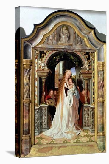Virgin and Child with Three Angels, Central Panel of a Triptych, circa 1509-Quentin Metsys-Stretched Canvas