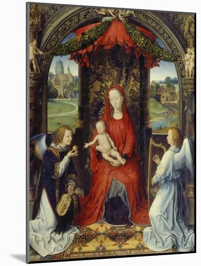 Virgin and Child with Two Angels-Hans Memling-Mounted Giclee Print