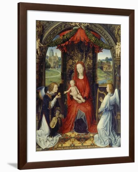 Virgin and Child with Two Angels-Hans Memling-Framed Giclee Print