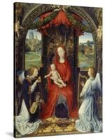 Virgin and Child with Two Angels-Hans Memling-Stretched Canvas