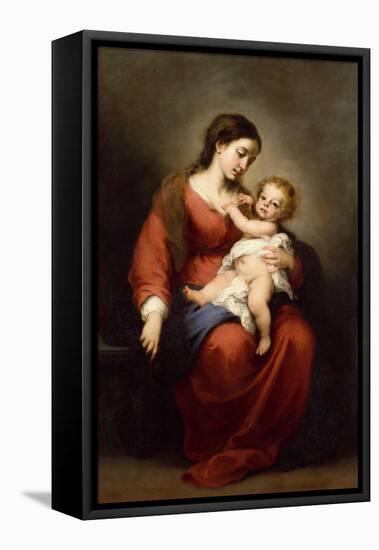 Virgin and Child-Bartolome Esteban Murillo-Framed Stretched Canvas