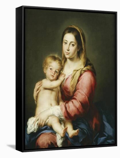 Virgin and Child-Bartolome Esteban Murillo-Framed Stretched Canvas