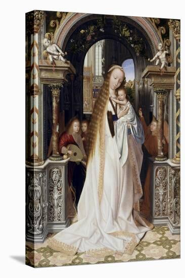 Virgin and Infant with Three Angels-Quentin Metsys-Stretched Canvas
