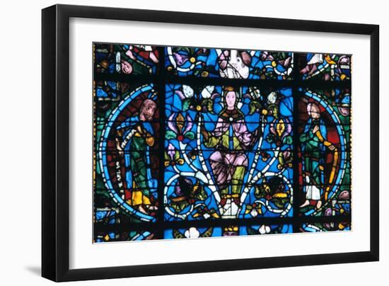 Virgin and Prophets, Stained Glass, Chartres Cathedral, France, 1194-1260-null-Framed Photographic Print