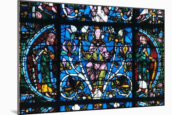 Virgin and Prophets, Stained Glass, Chartres Cathedral, France, 1194-1260-null-Mounted Photographic Print