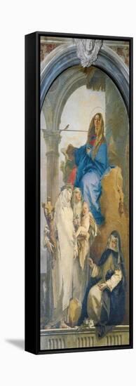 Virgin Appearing to St Catherine of Siena, Rosa of Lima and Agnes of Montepulciano-Giambattista Tiepolo-Framed Stretched Canvas
