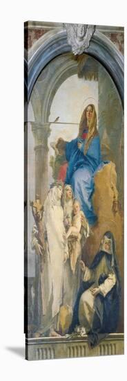 Virgin Appearing to St Catherine of Siena, Rosa of Lima and Agnes of Montepulciano-Giambattista Tiepolo-Stretched Canvas