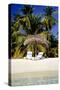 Virgin Beach and Sunshades, Bangaram, Lakshadweep Islands, India, Indian Ocean, Asia-Balan Madhavan-Stretched Canvas