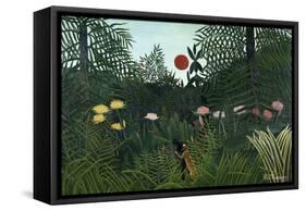 Virgin Forest with Setting Sun, C. 1910-Henri Rousseau-Framed Stretched Canvas