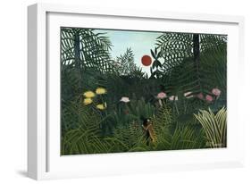 Virgin Forest with Setting Sun, C. 1910-Henri Rousseau-Framed Giclee Print