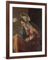 Virgin from the Annunciation to the Virgin, 1560-85-Jacopo Robusti Tintoretto-Framed Giclee Print