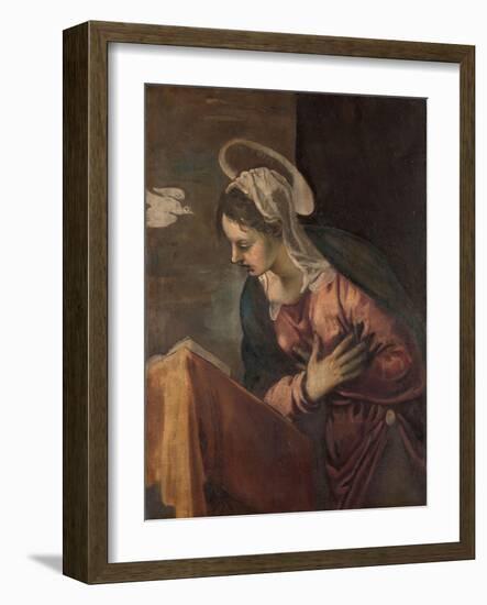 Virgin from the Annunciation to the Virgin, 1560-85-Jacopo Robusti Tintoretto-Framed Giclee Print