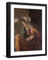 Virgin from the Annunciation to the Virgin, 1560-85-Jacopo Robusti Tintoretto-Framed Giclee Print