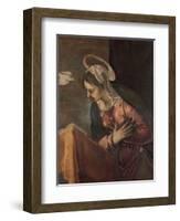 Virgin from the Annunciation to the Virgin, 1560-85-Jacopo Robusti Tintoretto-Framed Giclee Print