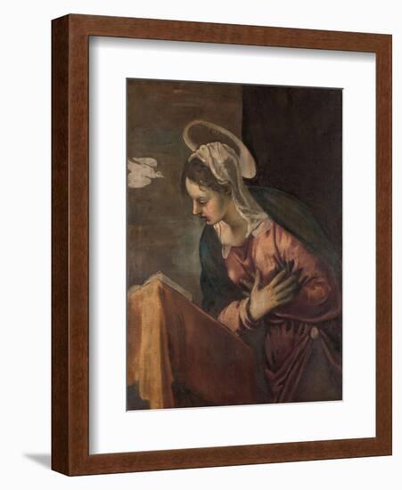 Virgin from the Annunciation to the Virgin, 1560-85-Jacopo Robusti Tintoretto-Framed Giclee Print