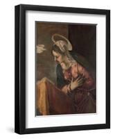 Virgin from the Annunciation to the Virgin, 1560-85-Jacopo Robusti Tintoretto-Framed Giclee Print