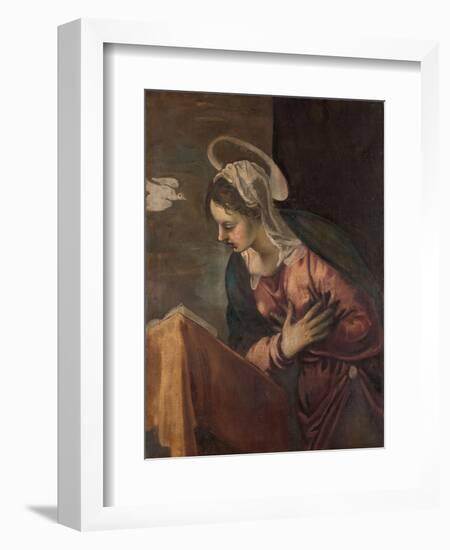 Virgin from the Annunciation to the Virgin, 1560-85-Jacopo Robusti Tintoretto-Framed Giclee Print