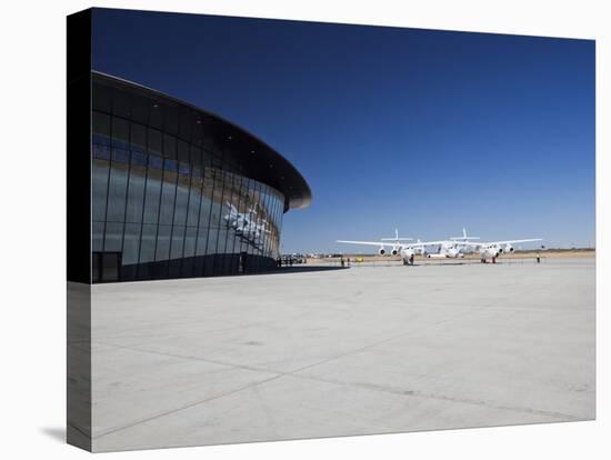 Virgin Galactic's White Knight 2 with Spaceship 2 on the Runway at the Virgin Galactic Gateway Spac-Mark Chivers-Stretched Canvas