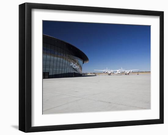 Virgin Galactic's White Knight 2 with Spaceship 2 on the Runway at the Virgin Galactic Gateway Spac-Mark Chivers-Framed Photographic Print