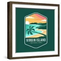 Virgin Islands National Park Emblem Patch Icon Illustration on Dark Background-anjar suwarno-Framed Photographic Print