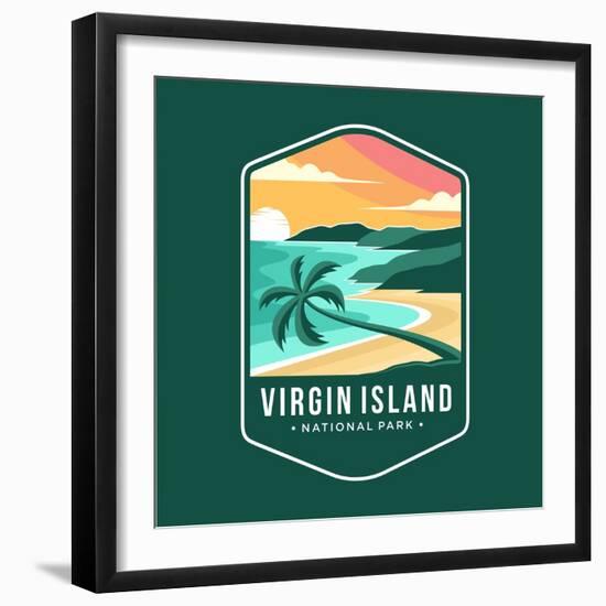 Virgin Islands National Park Emblem Patch Icon Illustration on Dark Background-anjar suwarno-Framed Photographic Print