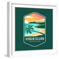 Virgin Islands National Park Emblem Patch Icon Illustration on Dark Background-anjar suwarno-Framed Photographic Print