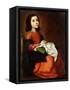 Virgin Mary as a Child-Francisco de Zurbaran-Framed Stretched Canvas