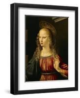 Virgin Mary, Detail from Annunciation, 1472-1475-Leonardo da Vinci-Framed Giclee Print