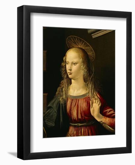 Virgin Mary, Detail from Annunciation, 1472-1475-Leonardo da Vinci-Framed Giclee Print