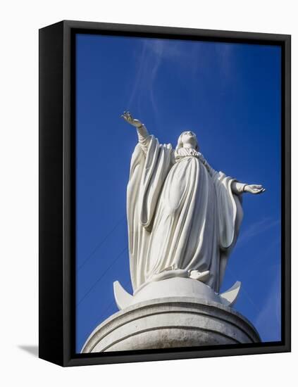 Virgin Mary Statue at Cerro San Cristobal, Santiago, Chile, South America-Yadid Levy-Framed Stretched Canvas