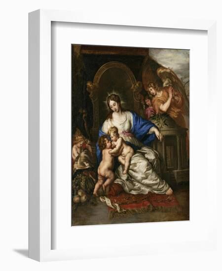 Virgin Mary with Child and John the Baptist as a Little Boy-Joachim Von Sandrart-Framed Giclee Print