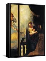 Virgin of Annunciation, Detail from Annunciation-Andrea Schiavone-Framed Stretched Canvas