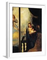 Virgin of Annunciation, Detail from Annunciation-Andrea Schiavone-Framed Giclee Print