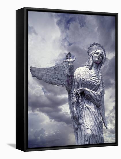 Virgin of Quito Statue on Panecillo Hill Overlooking Quito, Ecuador-Jim Zuckerman-Framed Stretched Canvas