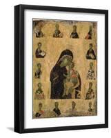 Virgin of Tenderness with the Saints, 1350-1400 (Egg Tempera and Gesso on Panel)-Byzantine-Framed Giclee Print