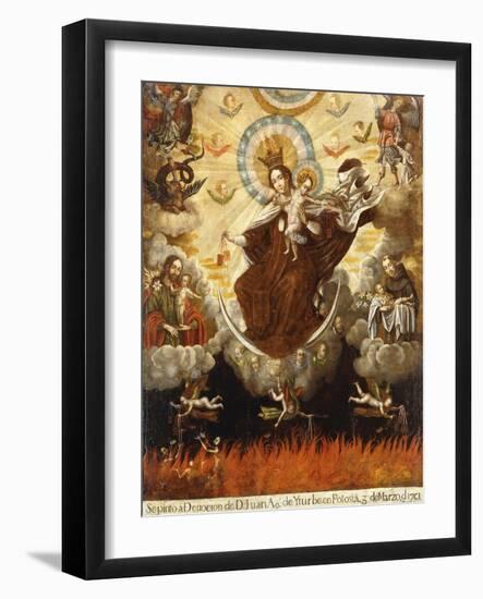 Virgin of the Carmelites (Virgen del Carmen). 1761-Gaspar Miguel de Berrio-Framed Giclee Print