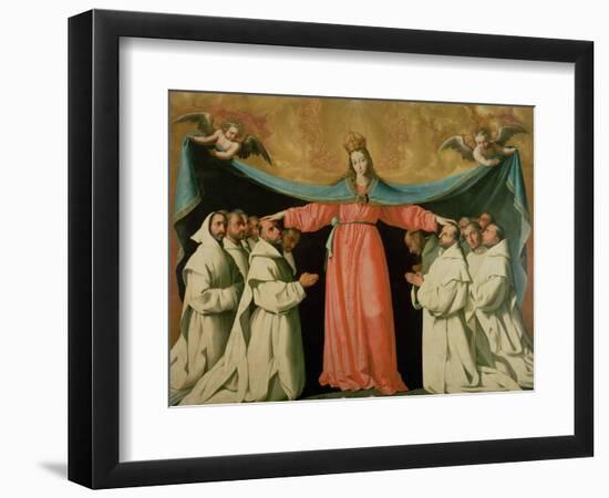 Virgin of the Misericordia Sheltering the Carthusians, circa 1629-Francisco de Zurbarán-Framed Giclee Print