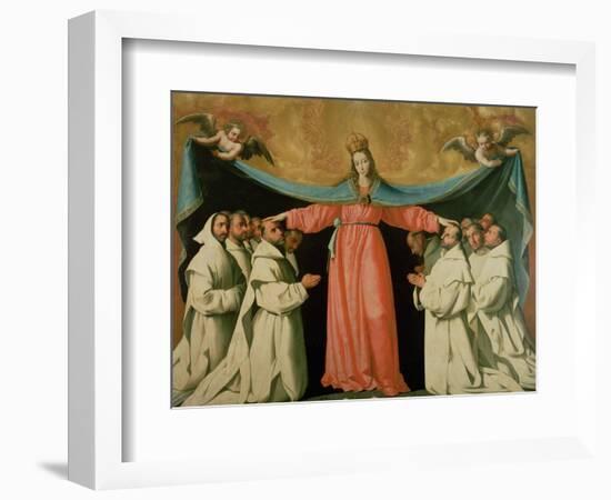 Virgin of the Misericordia Sheltering the Carthusians, circa 1629-Francisco de Zurbarán-Framed Giclee Print