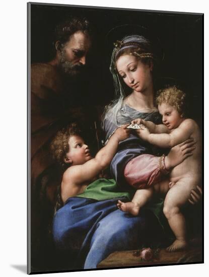 Virgin of the Rose, Madonna and Child with Joseph and John the Baptist, 1518-Raphael-Mounted Giclee Print