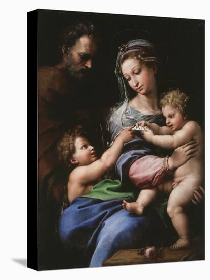 Virgin of the Rose, Madonna and Child with Joseph and John the Baptist, 1518-Raphael-Stretched Canvas