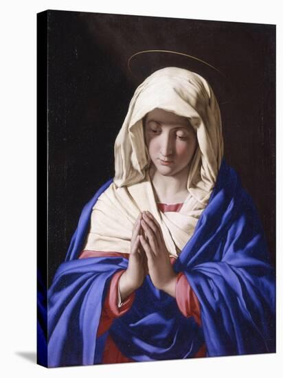 Virgin Praying with Eyes Lowered-Giovan Battista Salvi-Stretched Canvas