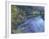 Virgin River and Couple on the Footbridge, Zion National Park, Utah, USA-null-Framed Photographic Print