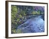 Virgin River and Couple on the Footbridge, Zion National Park, Utah, USA-null-Framed Photographic Print