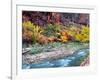 Virgin River and Rock Face at Big Bend, Zion National Park, Springdale, Utah, USA-null-Framed Photographic Print