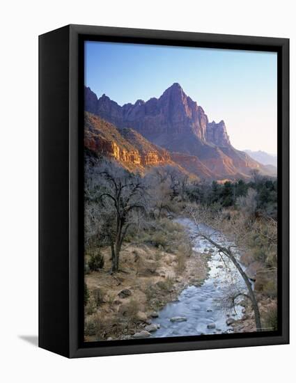 Virgin River, Zion National Park, Utah, USA-Walter Bibikow-Framed Stretched Canvas